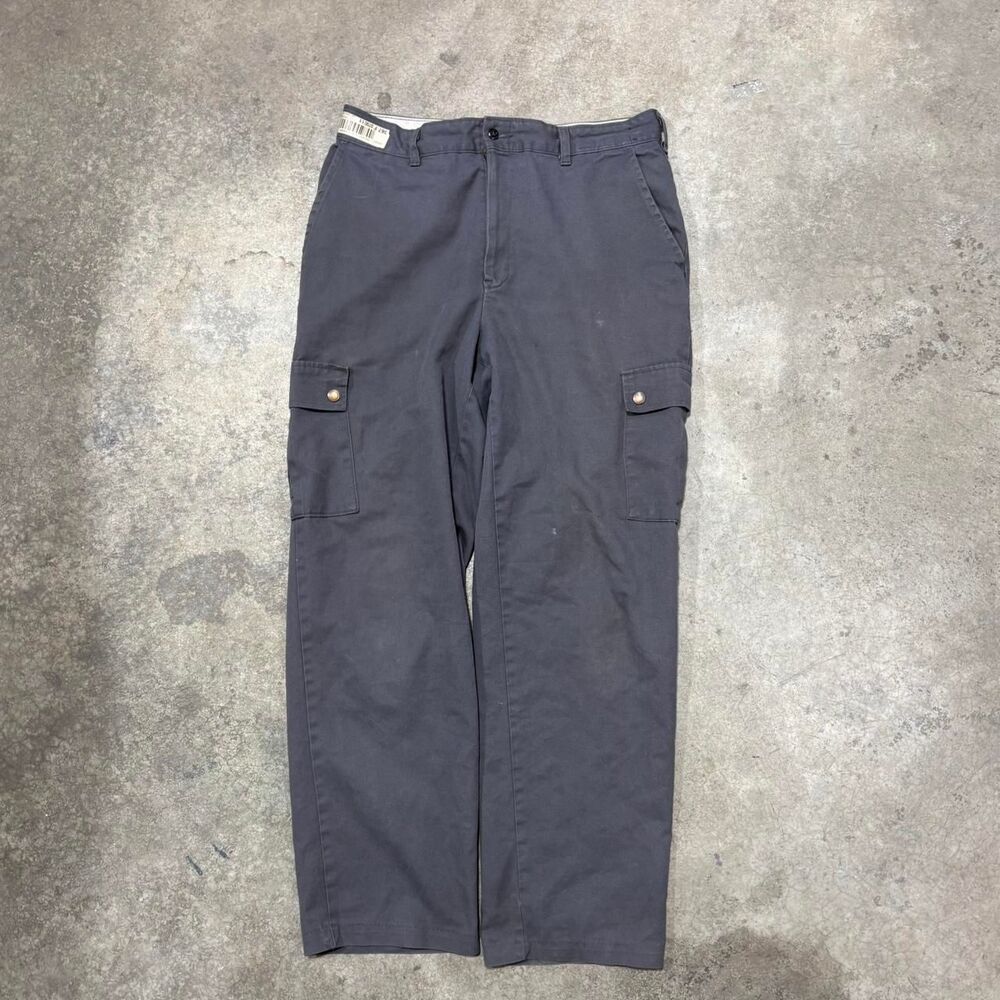Vintage Aramark Men's Grey and Black Trousers